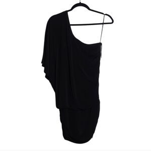 GUESS Los Angeles Black One-Shoulder Fringe Mini Dress Size Small